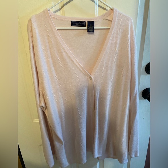 Laura Scott Sweaters - Laura Scott Soft Pink Knit cardigan